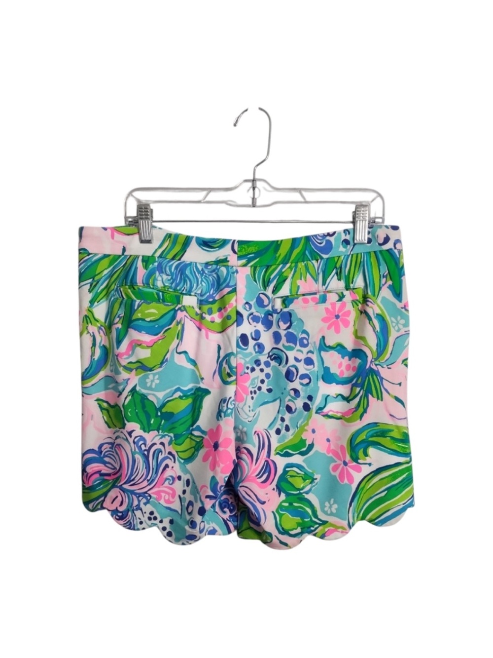 Lilly Pulitzer Darcy Knit Kitten Around Scalloped Hem Preppy Bright Short 10 - Picture 5 of 8